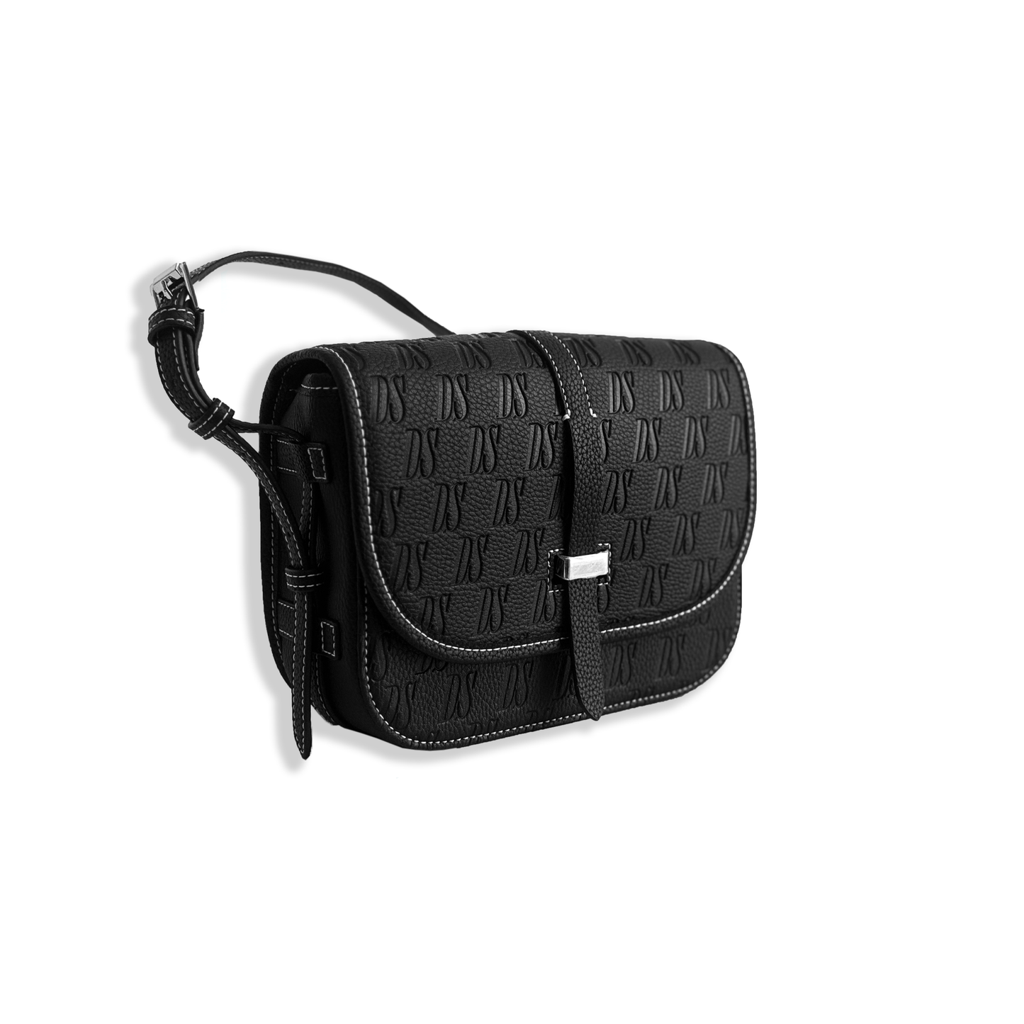 BLACK EMBOSSED DS MESSENGER BAG