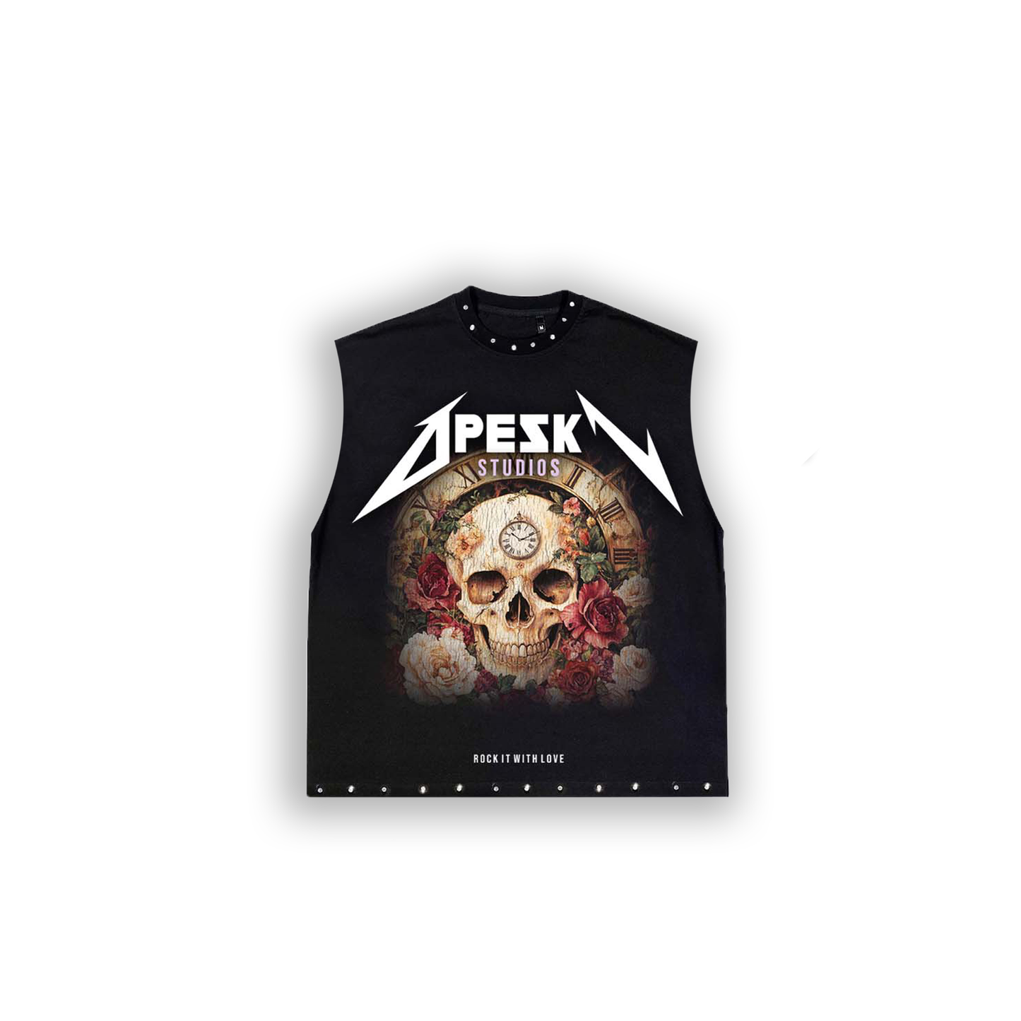 BLACK DS SKULL SLEEVELESS TEE