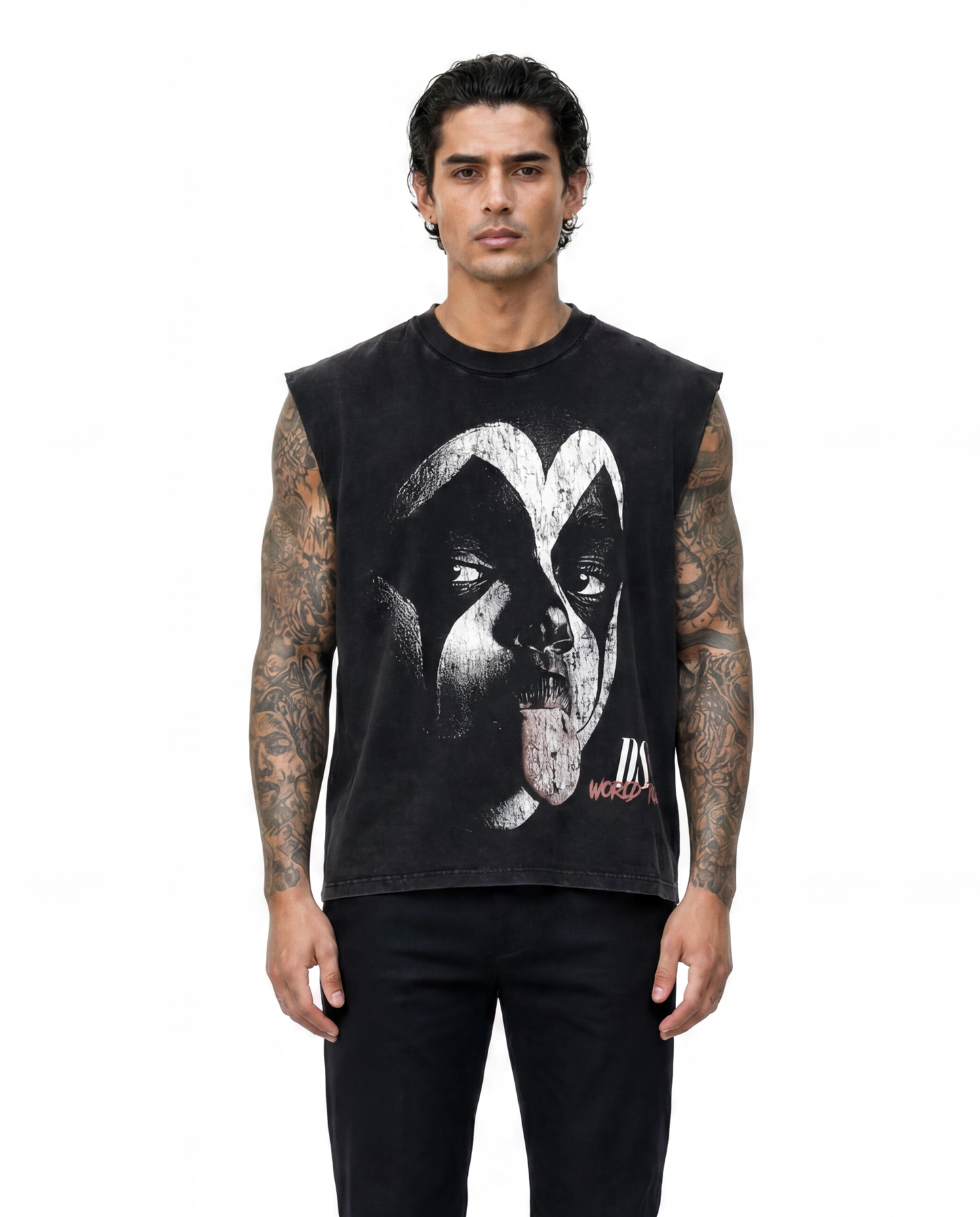 WASHED ROCKSTAR FACE PAINT VEST