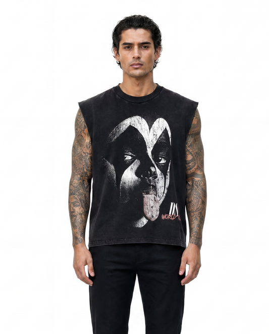 WASHED ROCKSTAR FACE PAINT VEST