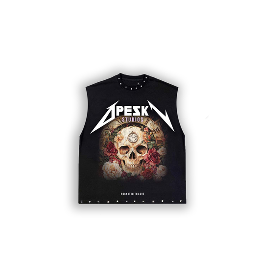 BLACK DS SKULL SLEEVELESS TEE