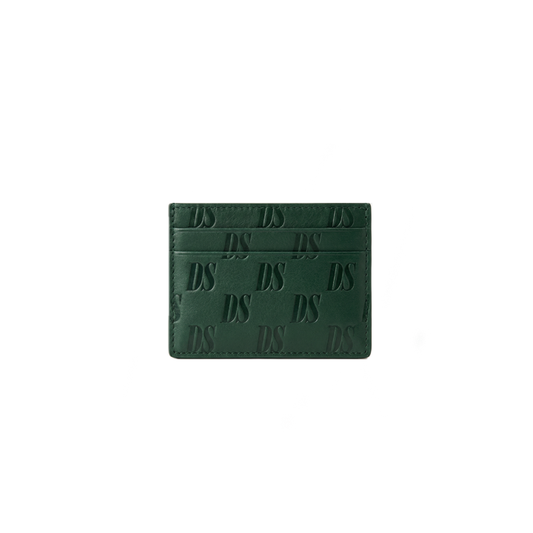 GREEN DS MONOGRAM CARD HOLDER