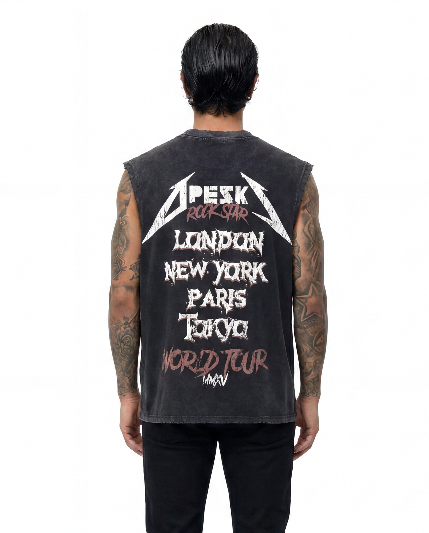WASHED ROCKSTAR FACE PAINT VEST